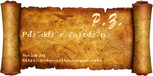 Pödör Zoltán névjegykártya